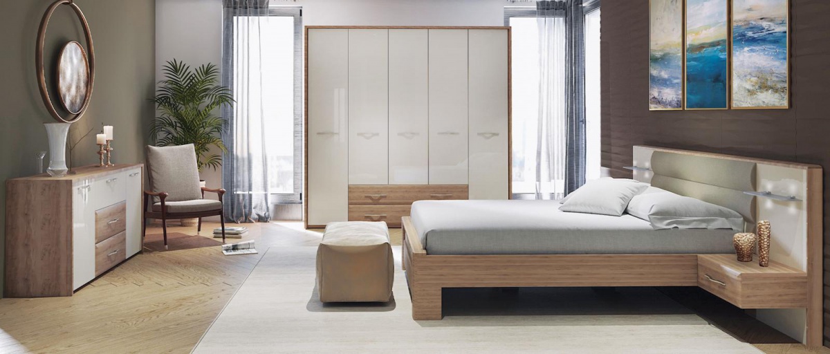 Ložnice 160 i hagop - ořech pacifik/béžová