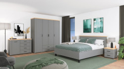 Ložnice lotta - šedá/dub artisan