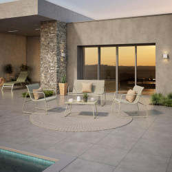 Luca Bessoni TERASOVÁ SEDACÍ SOUPRAVA 4dílné, kov, sklo, textil