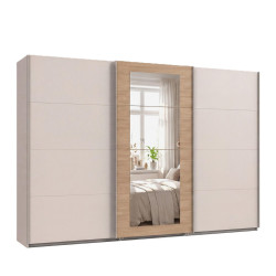 luma-home SKŘÍŇ S VZDUŠNÝMI DVEŘMI, 3dveřová, šířka 313 cm, výška 208 cm, hloubka 64 cm, úchytky v odstínu béžově šedé / 22631
