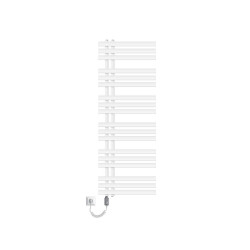 LuxeBath ELEKTRICKÝ koupelnový radiátor Iron EM 500 × 1400 mm, bílý, s topným tělesem 900 W