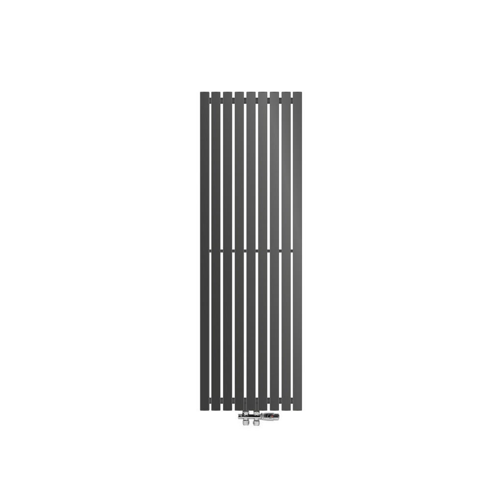 LuxeBath KOUPELNOVÉ těleso Stella 480 × 1400 mm, antracitové, s průchozím ventilem
