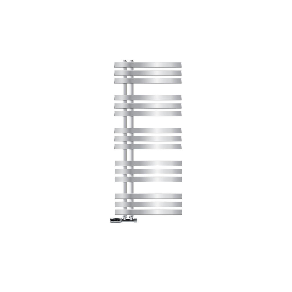 LuxeBath KOUPELNOVÝ radiátor Iron EM 500 × 1200 mm, chrom, s rohovým ventilem
