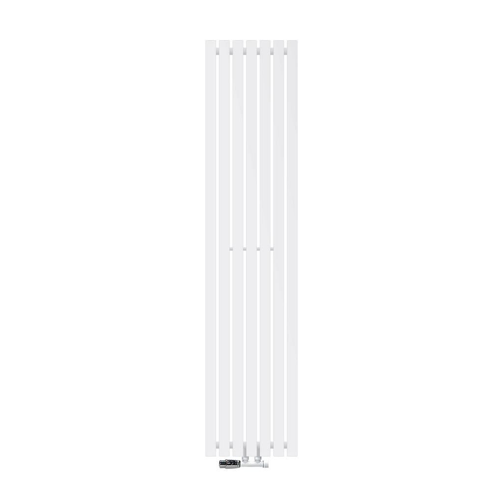 LuxeBath KOUPELNOVÝ radiátor Stella 370 × 1600 mm, bílý, s ventilem, rohové provedení