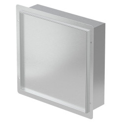 LuxeBath SPRCHOVÝ KOUT z leštěné nerezové oceli s obkladovými dveřmi, stříbrný, 25,5/25,5 cm
