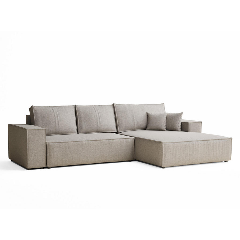 Maison de Reve ROHOVÁ SEDAČKA s funkcí spaní Maze, textil, šedobéžová