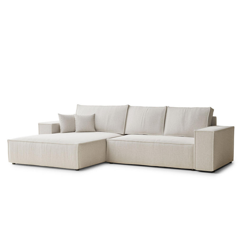 Maison de Reve ROHOVÁ SEDAČKA s funkcí spaní Maze, textil, světle béžová