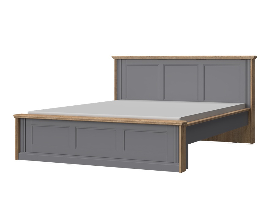 Manželská postel 160x200cm artis - šedá/ořech pacific