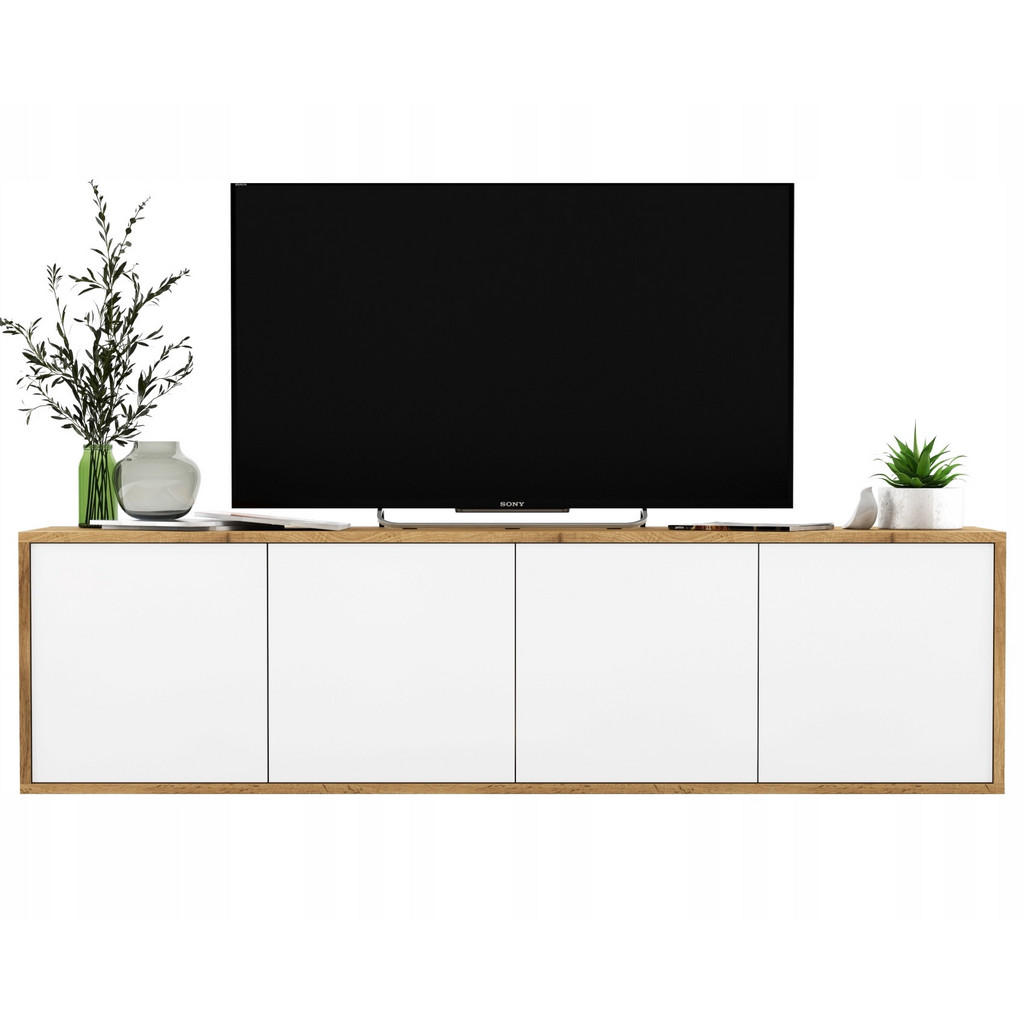 Meble Lindner TV stolek Apollo2 dub Wotan / bílá matná 150 cm