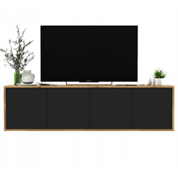 Meble Lindner TV stolek Apollo2 dub Wotan / černá matná 150 cm