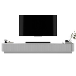 Meble Lindner TV stolek Aurora, sada 2 kusů s podstavcem, matná bílá, 280 cm