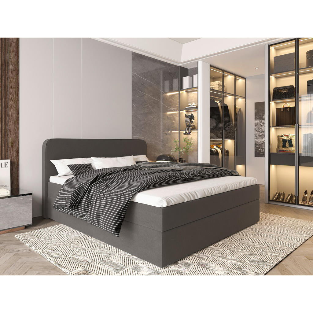 MID.YOU AMERICKÁ POSTEL, 180/200 cm, antracitová