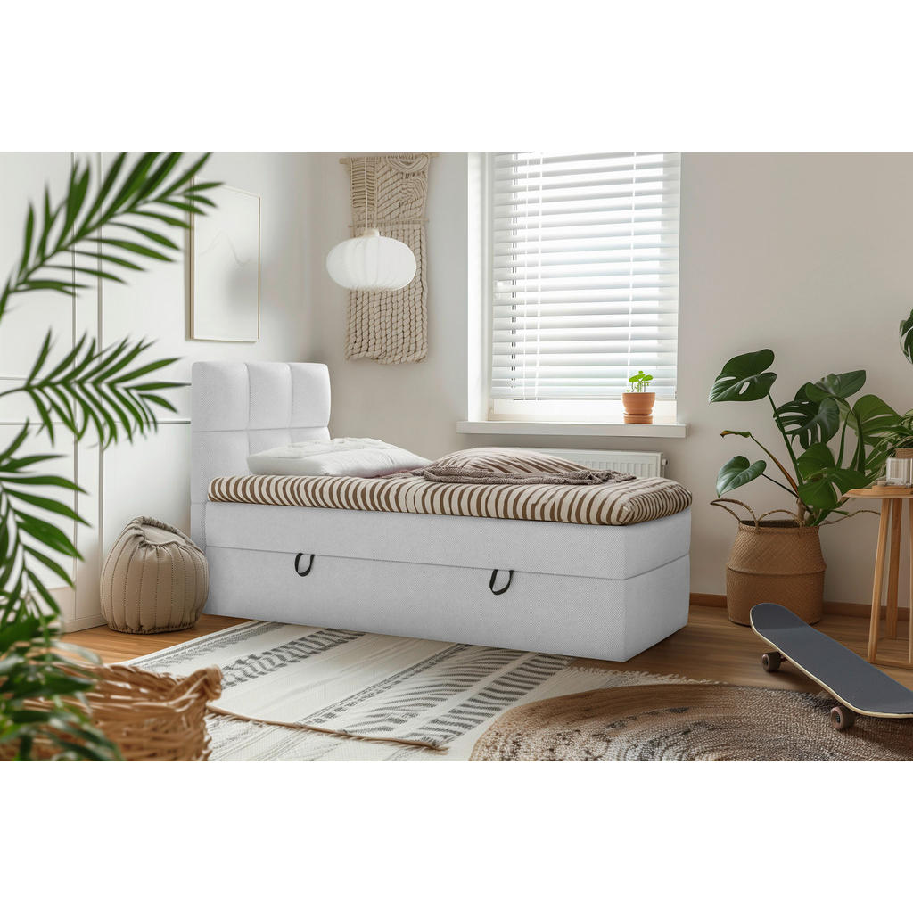 MID.YOU AMERICKÁ POSTEL, 90/200 cm, šedá