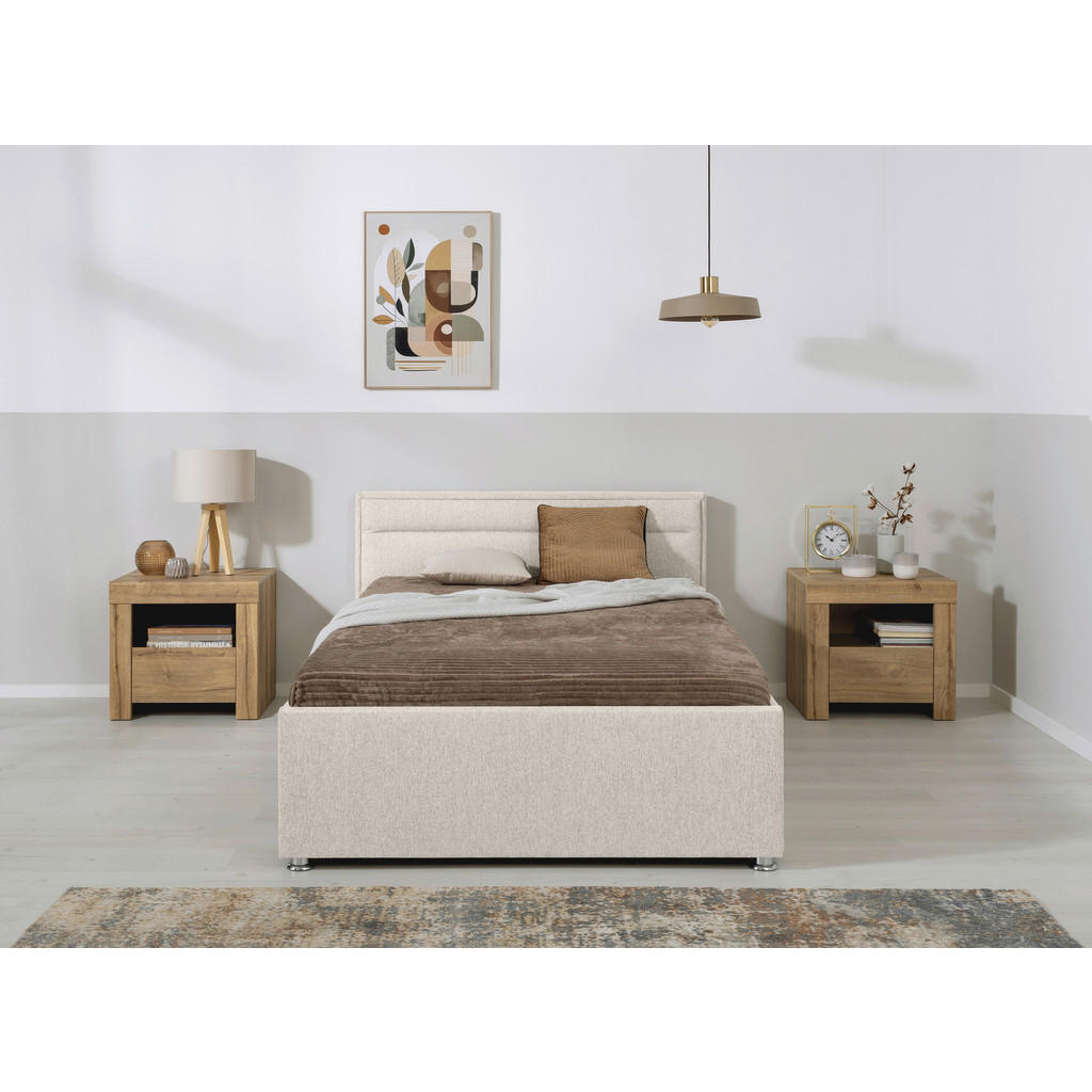 MID.YOU ČALOUNĚNÁ POSTEL, 120/200 cm, přírodní barvy