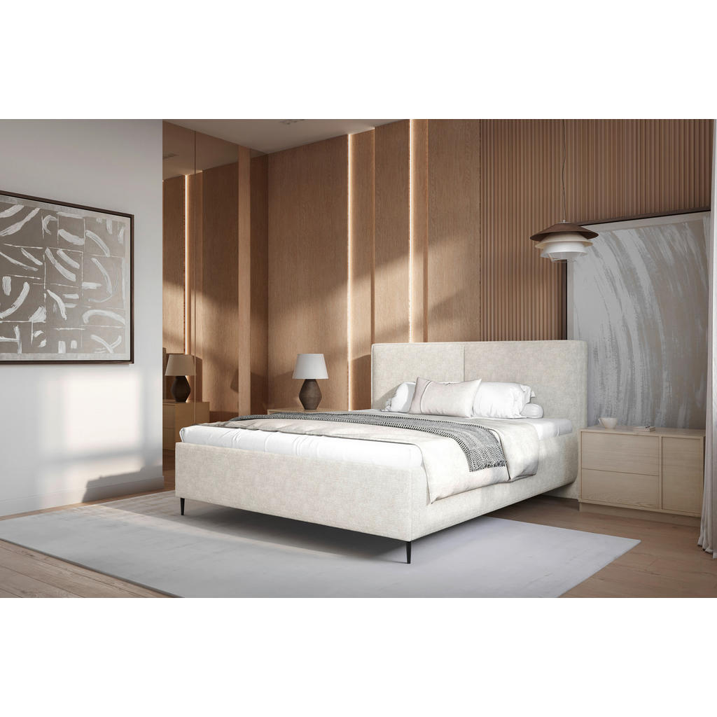 MID.YOU ČALOUNĚNÁ POSTEL, 160/200 cm, béžová