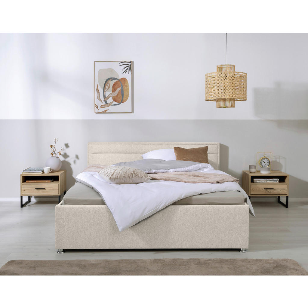 MID.YOU ČALOUNĚNÁ POSTEL, 160/200 cm, přírodní barvy