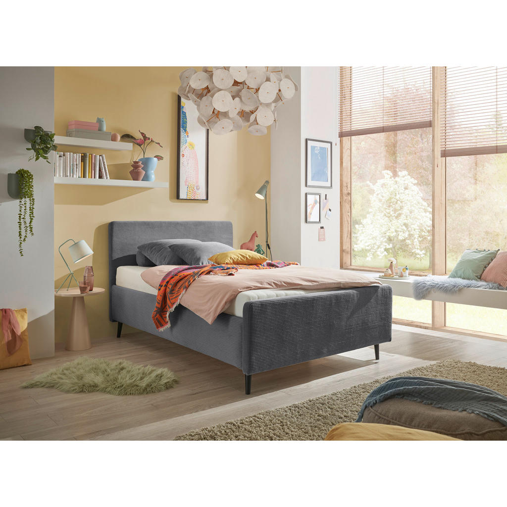MID.YOU ČALOUNĚNÁ POSTEL, 120/200 cm tmavě šedá