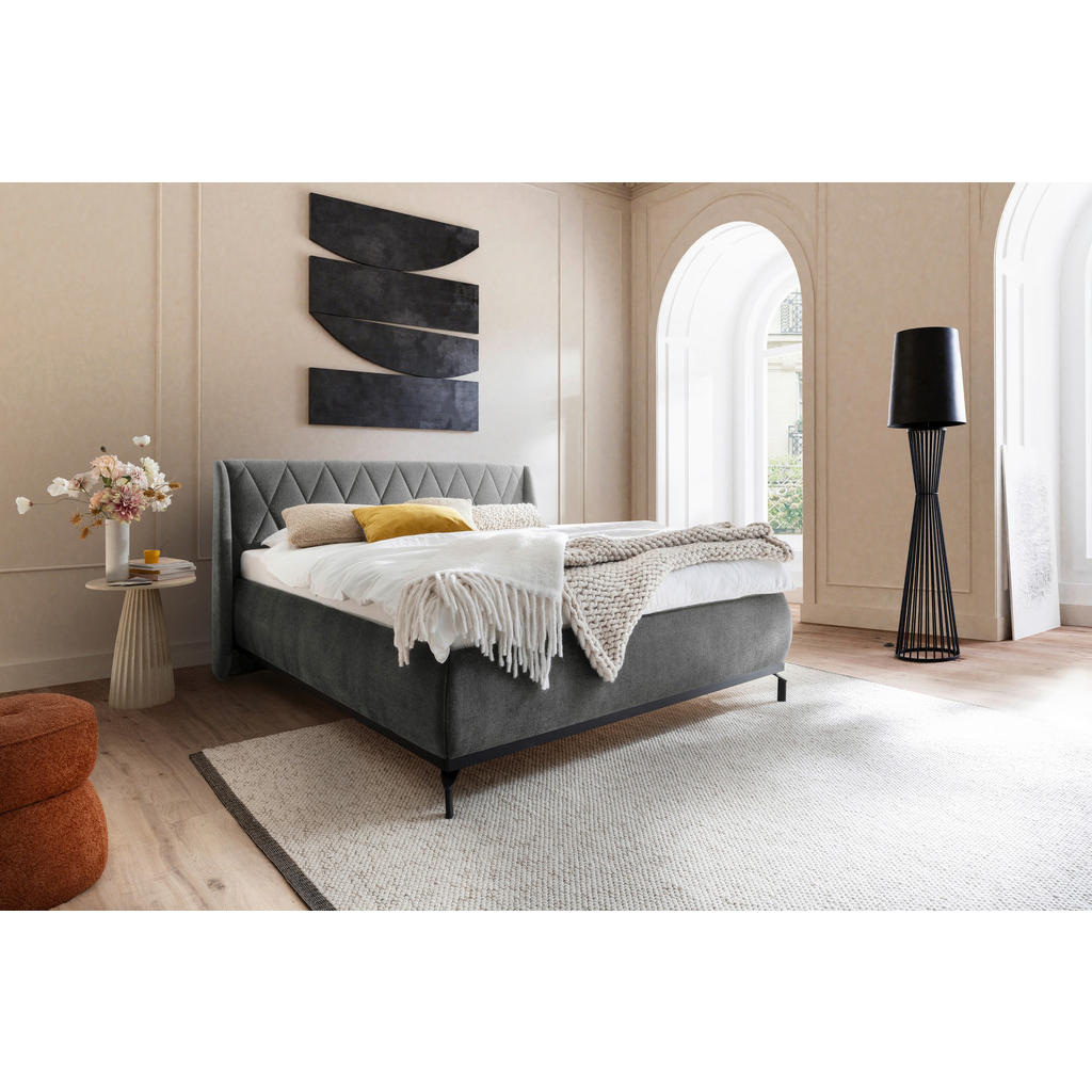 MID.YOU ČALOUNĚNÁ POSTEL, 180/200 cm, šedá