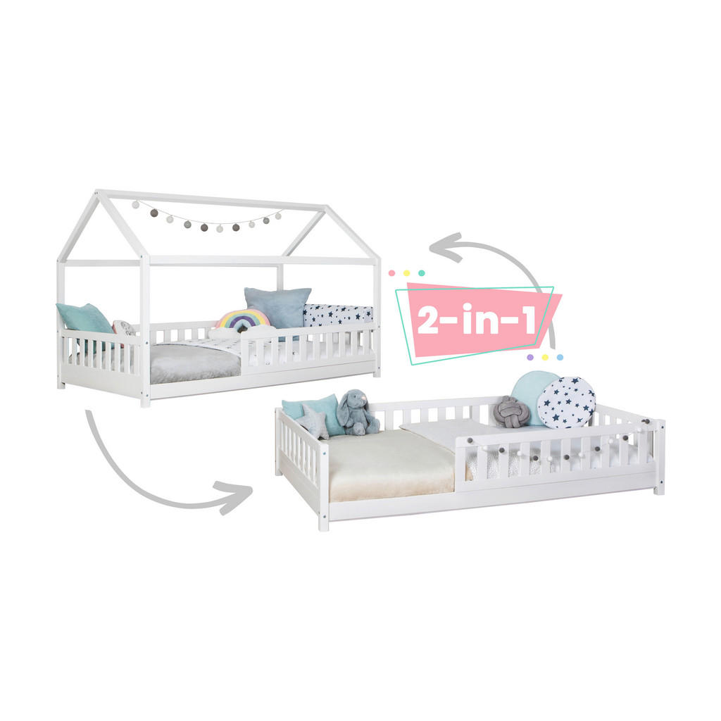 MID.YOU DĚTSKÁ POSTEL SE STŘÍŠKOU, 120/200 cm bílá