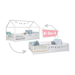 MID.YOU DĚTSKÁ POSTEL SE STŘÍŠKOU, 120/200 cm bílá