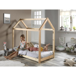 MID.YOU DĚTSKÁ POSTEL SE STŘÍŠKOU, 70/140 cm přírodní barvy