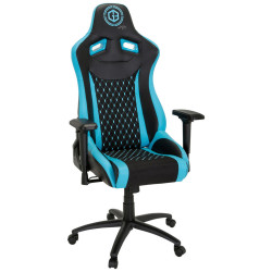 MID.YOU HERNÍ ŽIDLE, vzhled kůže, plochá tkanina, černá, tyrkysová