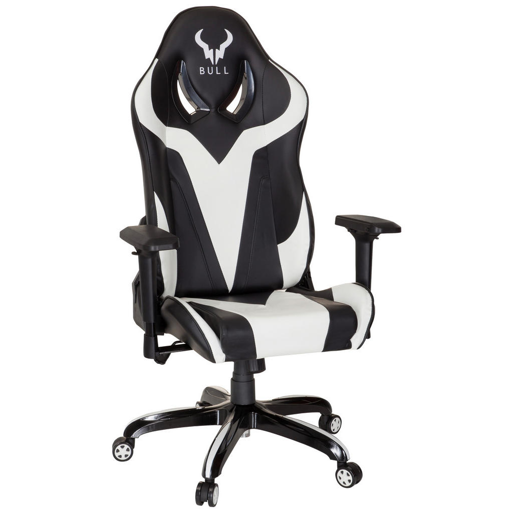 MID.YOU HERNÍ ŽIDLE, vzhled kůže, černá, bílá