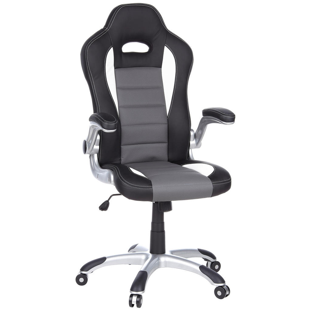 MID.YOU HERNÍ ŽIDLE, vzhled kůže, šedá, černá, bílá