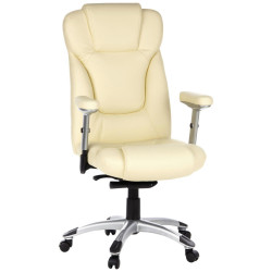 MID.YOU KANCELÁŘSKÉ KŘESLO, vzhled kůže, krémová, barvy stříbra