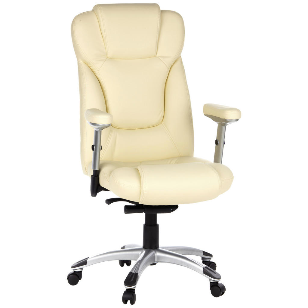 MID.YOU KANCELÁŘSKÉ KŘESLO, vzhled kůže, krémová, barvy stříbra