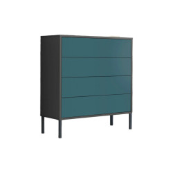 MID.YOU KOMODA, antracitová, petrolej, 79/86/33 cm