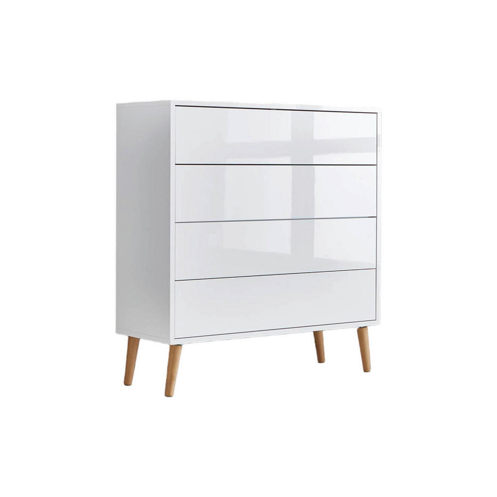 MID.YOU KOMODA, bílá, vysoce lesklá bílá, 79/86/33 cm