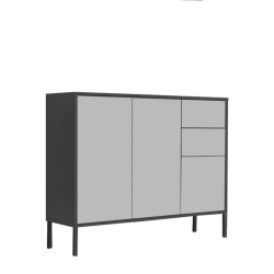 MID.YOU KOMODA, antracitová, bílá, 105,5/86/33 cm