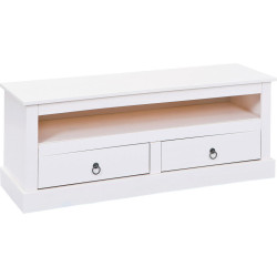 MID.YOU KOMODA POD TELEVIZI, borovice, bílá, 118/45/39 cm