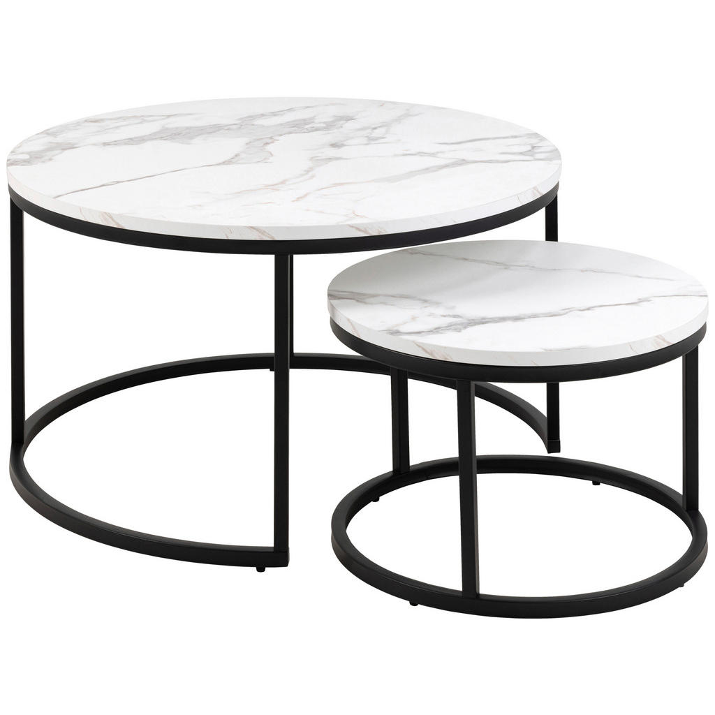 MID.YOU KONFERENČNÍ STOLEK, černá, bílá, kov, kompozitní dřevo, 80/45/80 cm