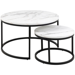 MID.YOU KONFERENČNÍ STOLEK, černá, bílá, kov, kompozitní dřevo, 80/45/80 cm