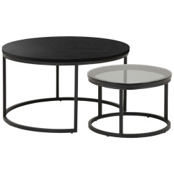 MID.YOU KONFERENČNÍ STOLEK, černá, kov, kompozitní dřevo, 80/45/80 cm