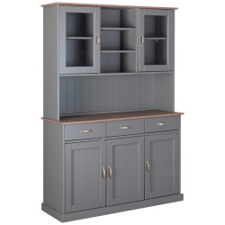 MID.YOU KREDENC, borovice, hnědá, šedá, 131/190/45 cm