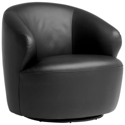 MID.YOU KŘESLO, kůže, černá