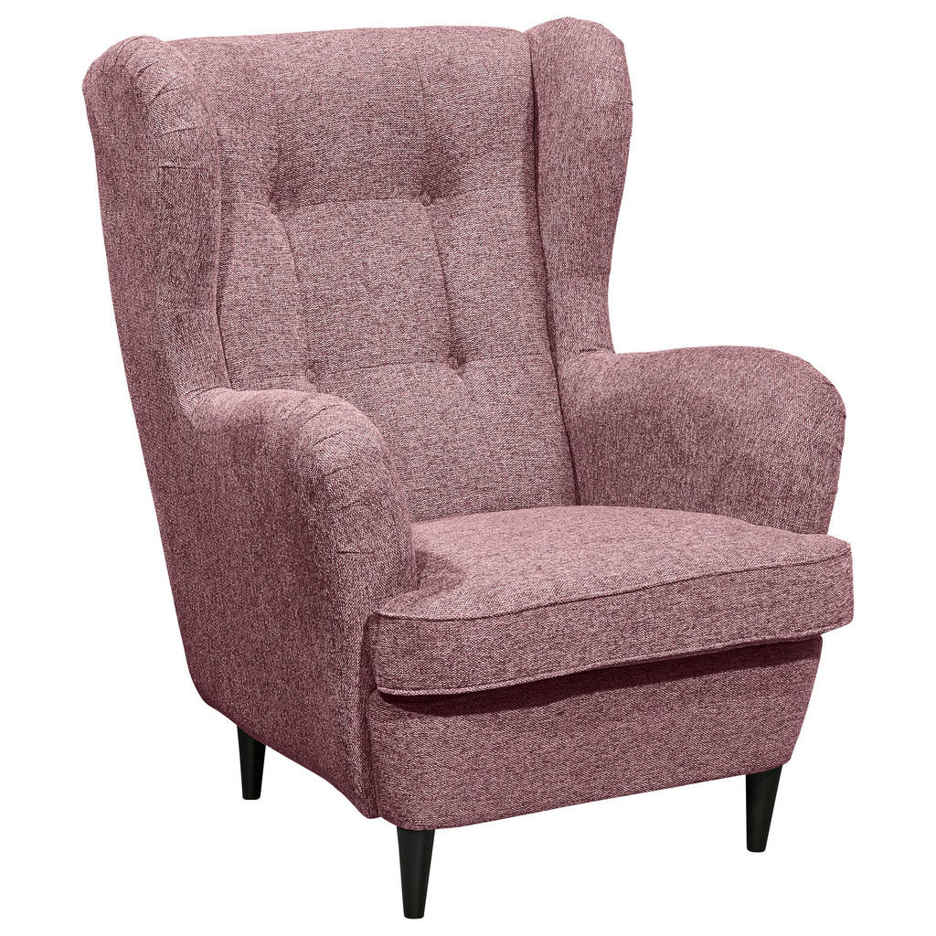 MID.YOU KŘESLO UŠÁK, textil, kompozitní dřevo, růžová