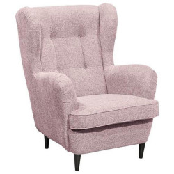 MID.YOU KŘESLO UŠÁK, textil, kompozitní dřevo, světle růžová