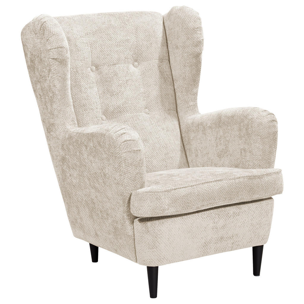 MID.YOU KŘESLO UŠÁK, textil, béžová