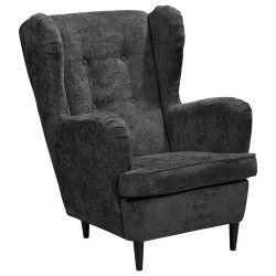 MID.YOU KŘESLO UŠÁK, textil, černá