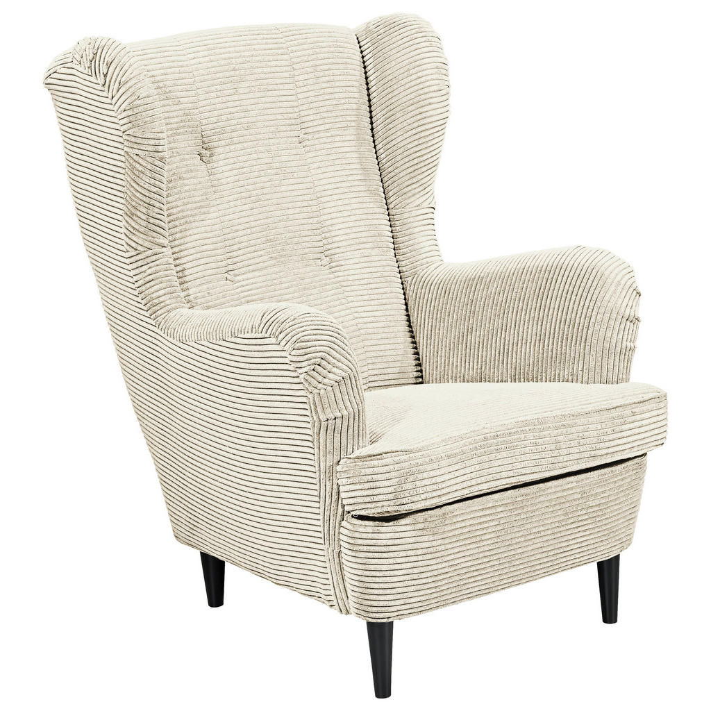 MID.YOU KŘESLO UŠÁK, textil, krémová