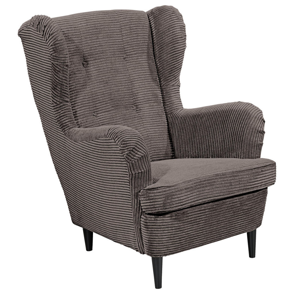 MID.YOU KŘESLO UŠÁK, textil, mokka