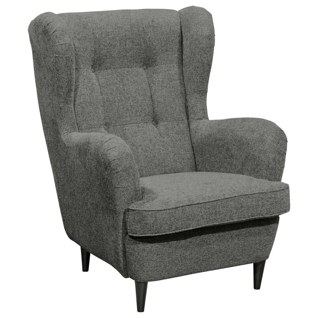 MID.YOU KŘESLO UŠÁK, textil, šedá