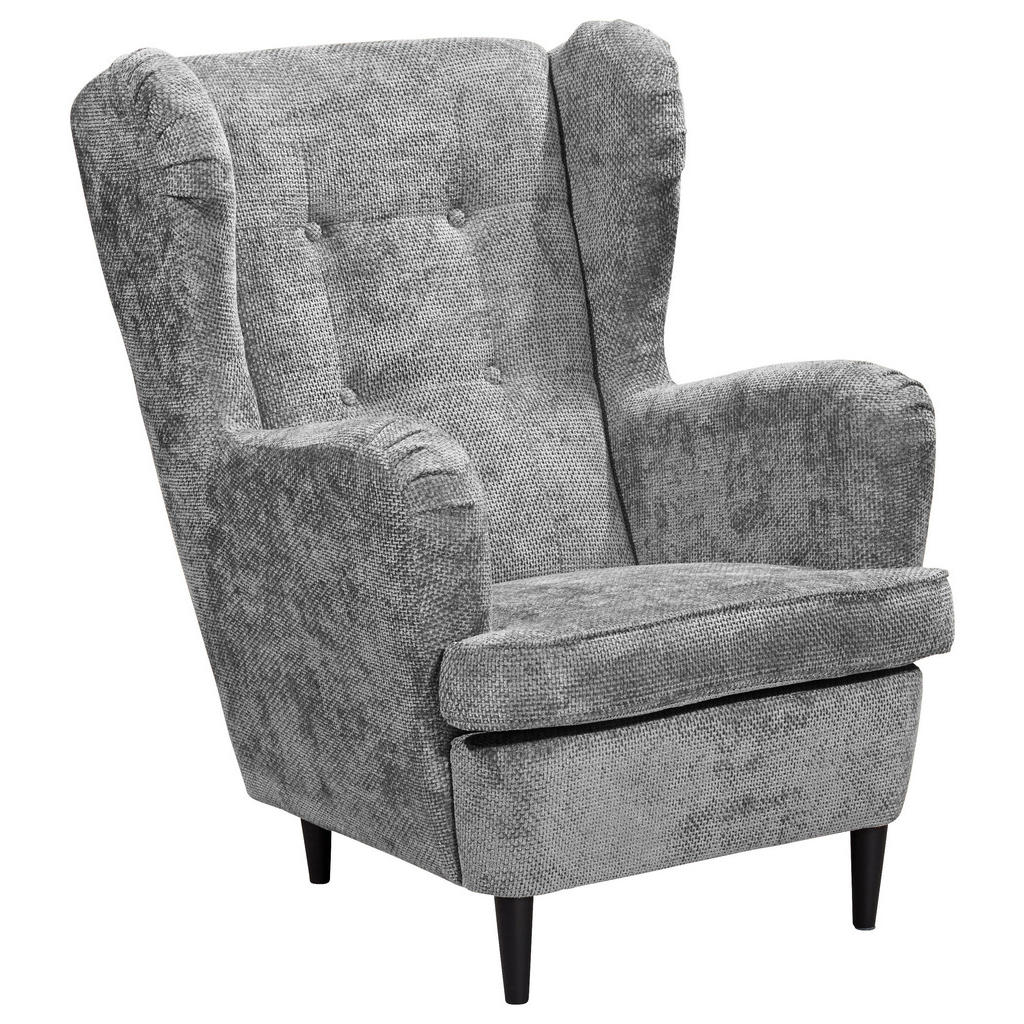 MID.YOU KŘESLO UŠÁK, textil, šedá