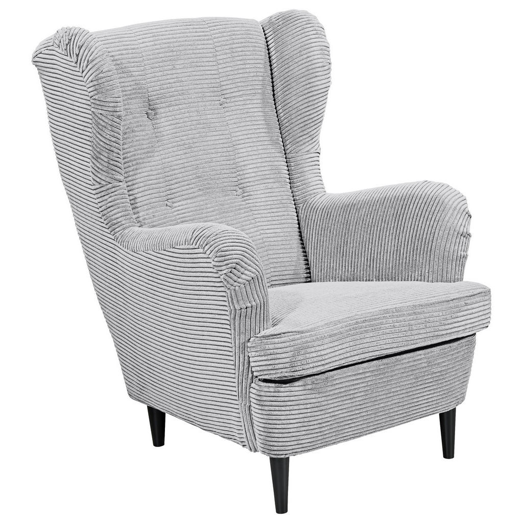 MID.YOU KŘESLO UŠÁK, textil, světle šedá