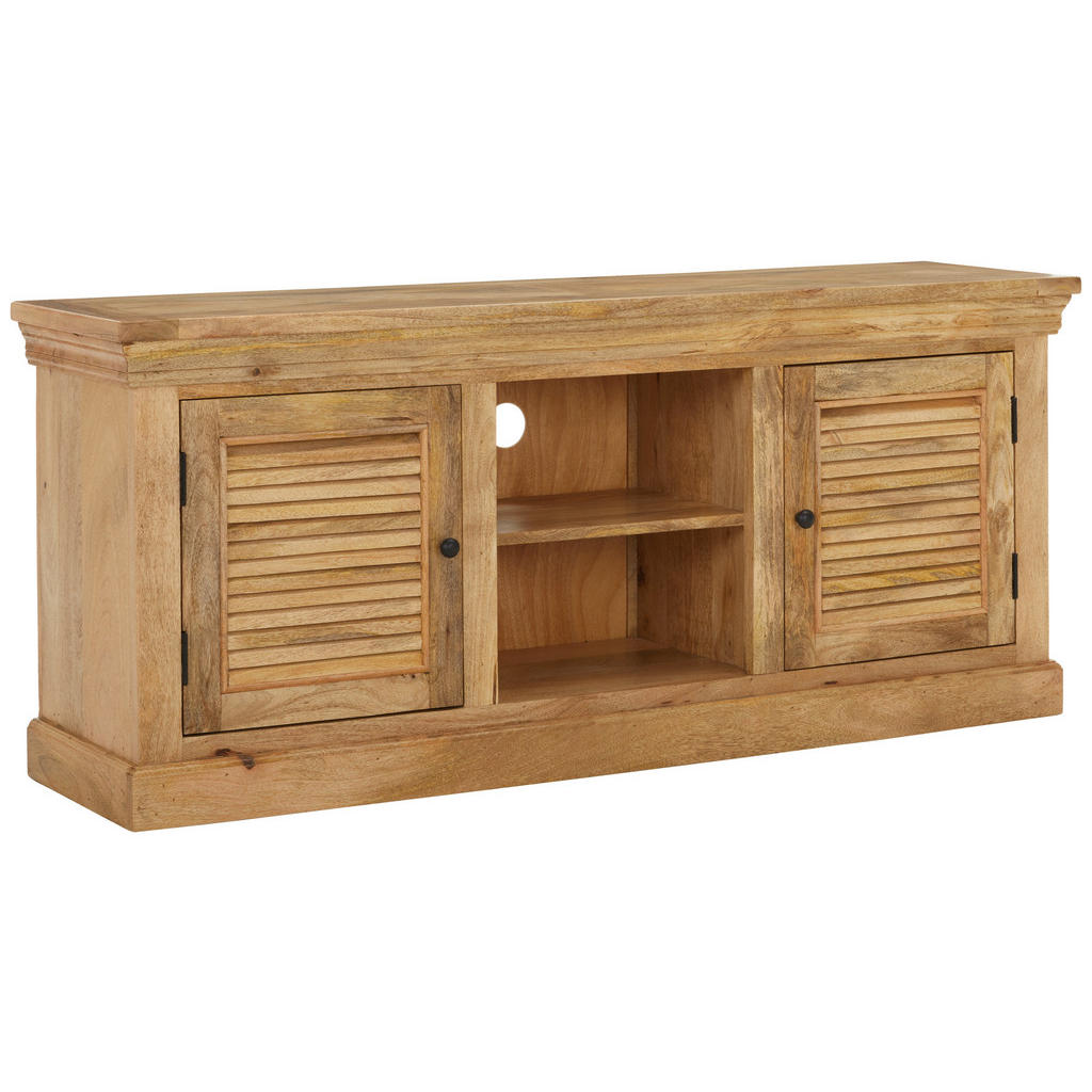 MID.YOU NÍZKÁ KOMODA, mangové dřevo, přírodní barvy, černá, světle hnědá, 150/65/40 cm