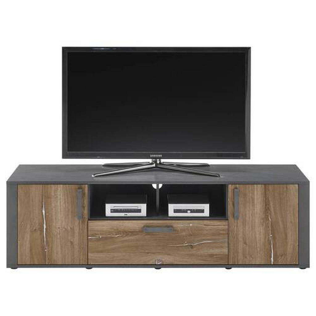 MID.YOU NÍZKÁ KOMODA, šedá, barva starého dubu, 166/49/42 cm